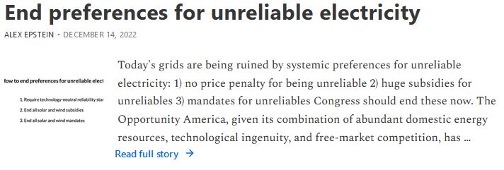 End preferences for unreliable electricity