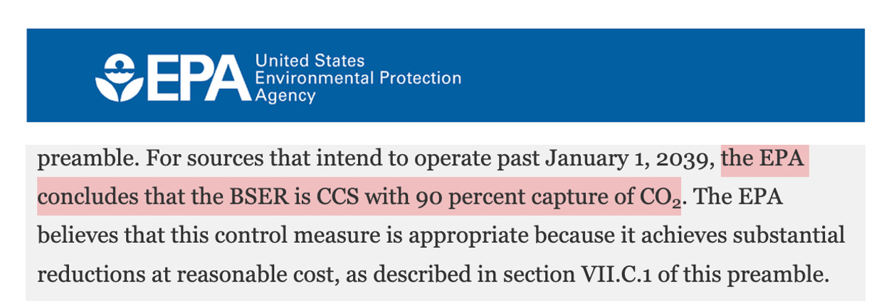EPA BSER CCS 90%