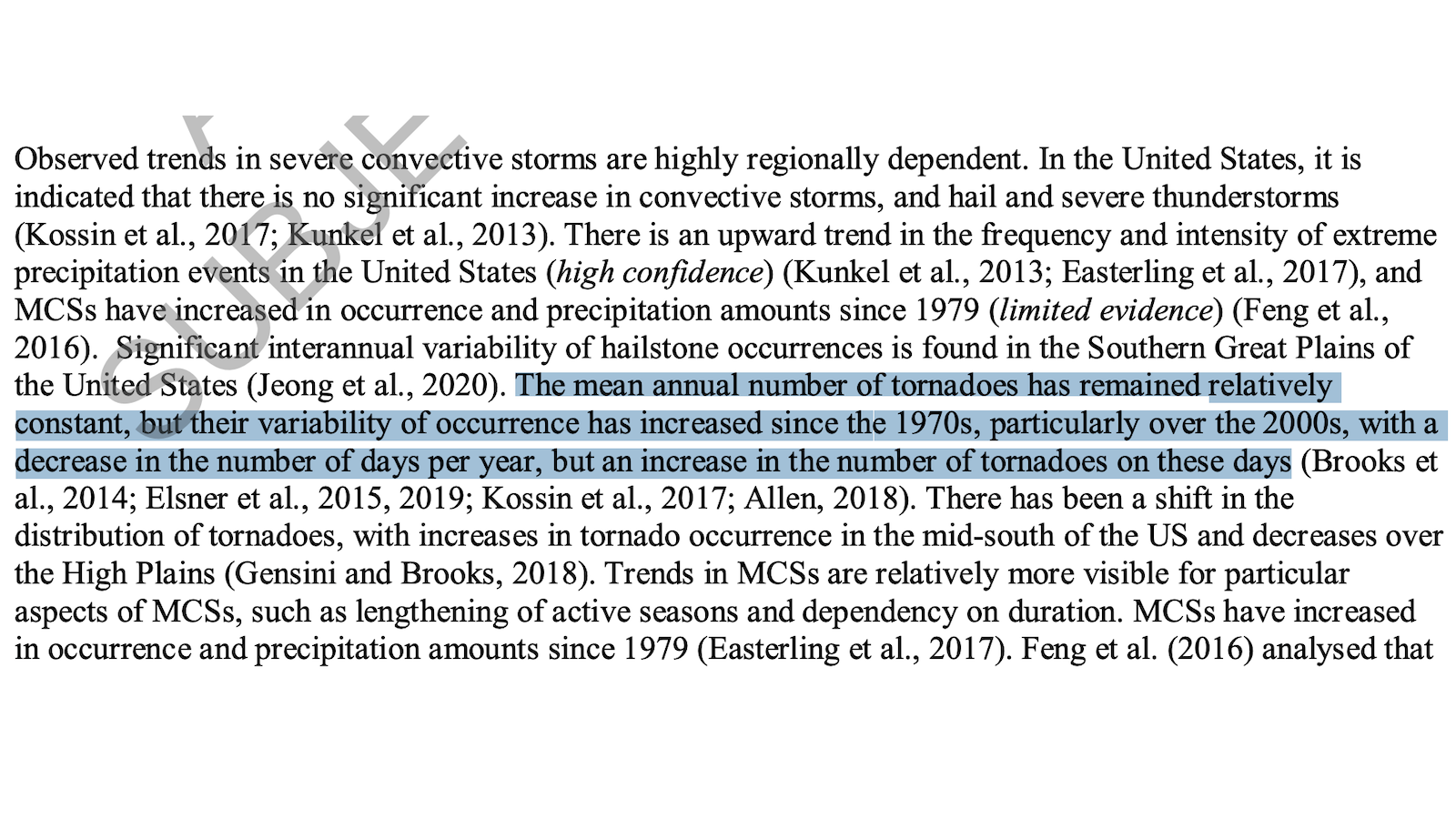 IPCC on US tornadoes