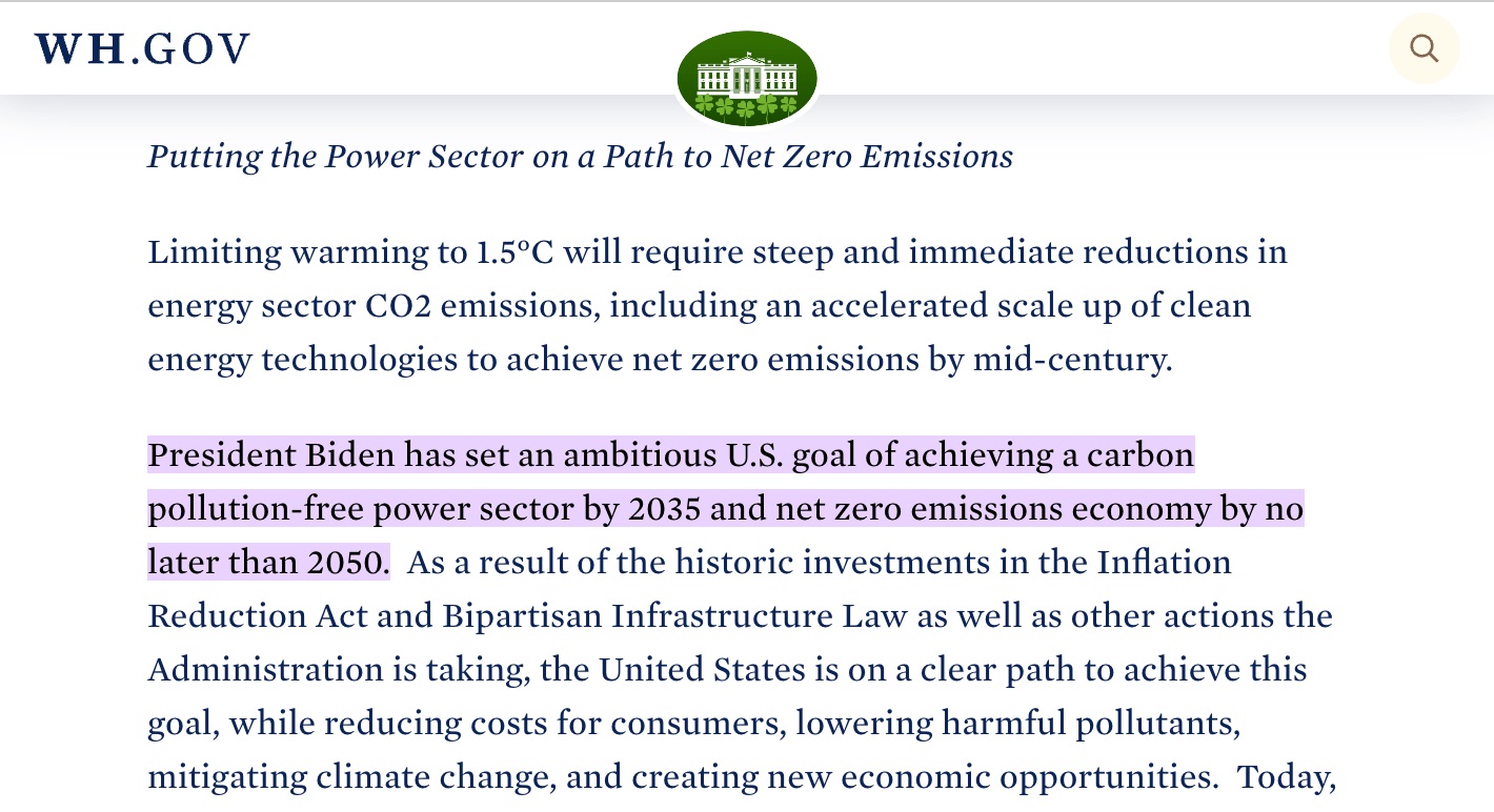 White House Net Zero